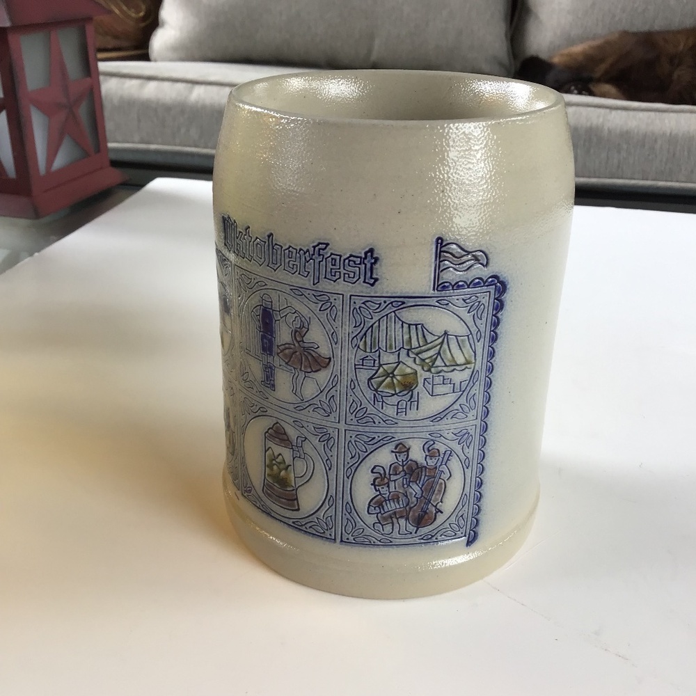 Goebel Oktoberfest Beer Mug Inlaid Logo Design Merkelbach Salzglasur